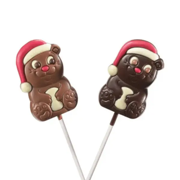 Sucette chocolatée Ours de Noël
