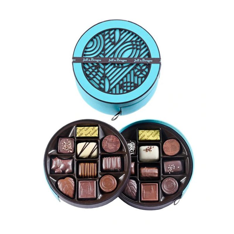Blue round box 250g - Fleuriste marrakech
