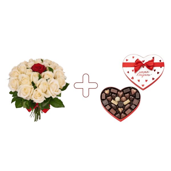 image Bouquet Élégant & Coffret Chocolat « Amour Toujours »