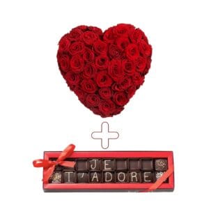 Heart of Roses & Chocolates “I Adore You”