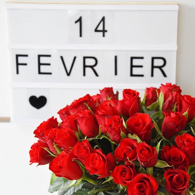Bouquet de roses rouges et langage des fleurs Marrakech Saint-valentin , Ereka Fleuriste.