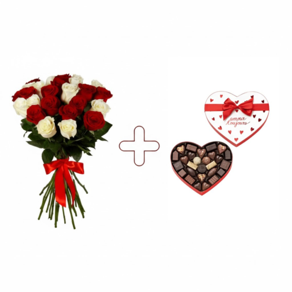 Coffret Cadeau Romantique Roses & Chocolats